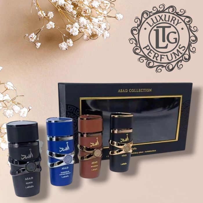 pack de 25 ml de todos los asad de lattafa perfumes en tienda fisica de Malaga